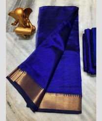 navy blue colour mangalagiri pattu sarees with Jari Border design