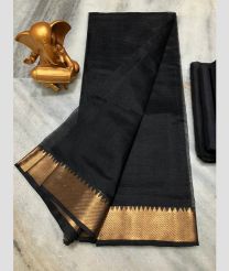 charcoal colour mangalagiri pattu sarees with Jari Border design