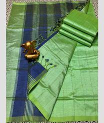green colour mangalagiri pattu sarees with All over Lines design