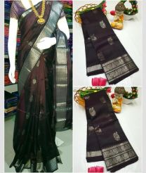 charcoal  colour mangalagiri pattu sarees with Kanchi Border design