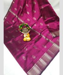 purple colour mangalagiri pattu sarees with Kanchi Border design
