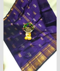 violet colour mangalagiri pattu sarees with Kanchi Border design