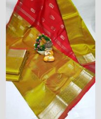 olive green and magenta colour mangalagiri pattu sarees with Kanchi Border design