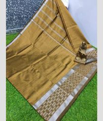 brown colour mangalagiri pattu sarees with Kanchi Border design
