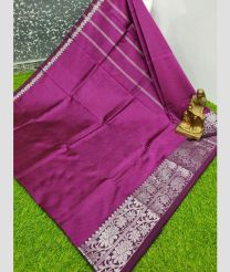 purple colour mangalagiri pattu sarees with Kanchi Border design