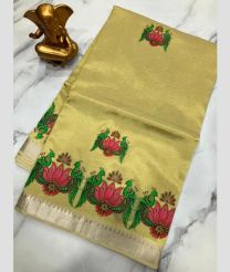 brown colour mangalagiri pattu sarees with All over Printed design