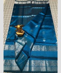 blue colour mangalagiri pattu sarees with Kanchi Border design