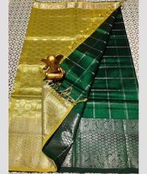 green colour mangalagiri pattu sarees with Kanchi Border design