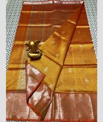 brown colour mangalagiri pattu sarees with Kanchi Border design