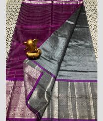 gray colour mangalagiri pattu sarees with Kanchi Border design
