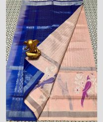 blue and pink colour mangalagiri pattu sarees with Kanchi Border design