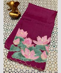 purple colour mangalagiri pattu sarees with Plain design