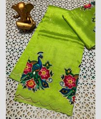 olive colour mangalagiri pattu sarees with Plain design
