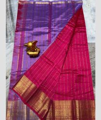 purple and magenta colour mangalagiri pattu sarees with Kanchi Border design