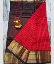 charcoal and magenta colour mangalagiri pattu sarees with Kanchi Border design