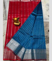 cyan blue and magenta colour mangalagiri pattu sarees with Kanchi Border design