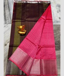 coral and charcoal colour mangalagiri pattu sarees with Kanchi Border design