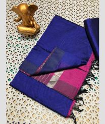blue colour mangalagiri pattu sarees with Plain design