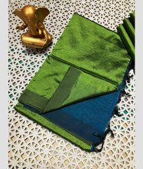 olive green colour mangalagiri pattu sarees with Plain design