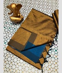 brown colour mangalagiri pattu sarees with Plain design