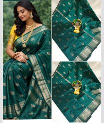 blue colour mangalagiri pattu sarees with Kanchi Border design