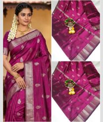 purple colour mangalagiri pattu sarees with Kanchi Border design