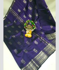 violet colour mangalagiri pattu sarees with Kanchi Border design