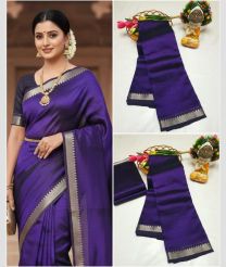 violet colour mangalagiri pattu sarees with Kanchi Border design