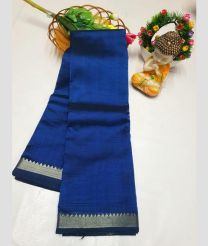 blue colour mangalagiri pattu sarees with Kanchi Border design