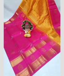 purpel and brown colour mangalagiri pattu sarees with Kanchi Border design