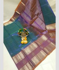 blue and purple colour mangalagiri pattu sarees with Kanchi Border design