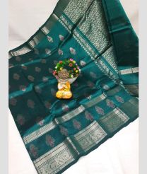 blue and silver colour mangalagiri pattu sarees with Kanchi Border design