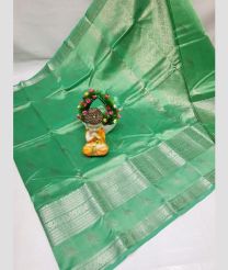 light green colour mangalagiri pattu sarees with Kanchi Border design