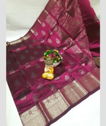 purple and silver colour mangalagiri pattu sarees with Kanchi Border design