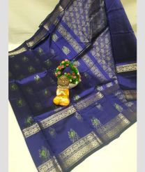 silver and violet colour mangalagiri pattu sarees with Kanchi Border design