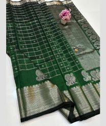green colour mangalagiri pattu sarees with All over Buttas design