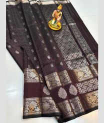 charcoal colour mangalagiri pattu sarees with All over Buttas design
