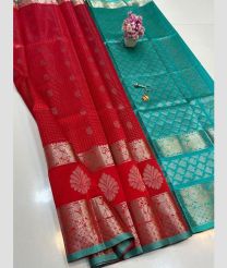 magenta and blue colour mangalagiri pattu sarees with All over Buttas design