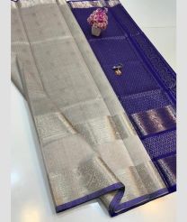 gray colour mangalagiri pattu sarees with All over Buttas design