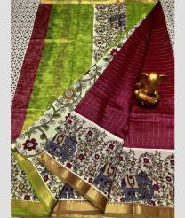 green and purple colour mangalagiri pattu sarees with All over Lines design
