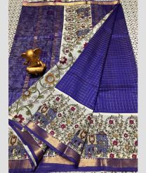 blue colour mangalagiri pattu sarees with All over Lines design