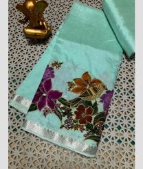 sky blue colour mangalagiri pattu sarees with Plain design