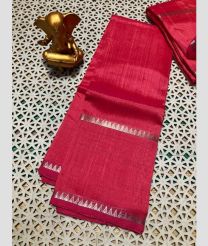magenta colour mangalagiri pattu sarees with Plain design