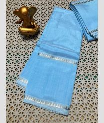 blue colour mangalagiri pattu sarees with Plain design