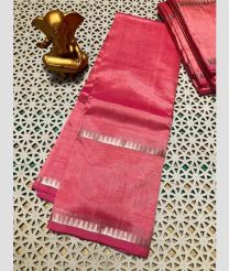pink colour mangalagiri pattu sarees with Plain design