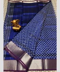 blue and white colour mangalagiri pattu sarees with All over Printed design