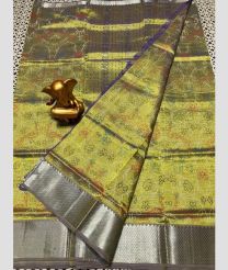 olive green colour mangalagiri pattu sarees with All over Printed design
