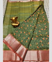 grey colour mangalagiri pattu sarees with All over Printed design