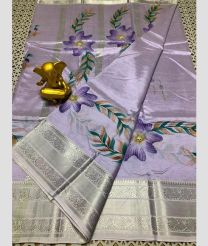 silver colour mangalagiri pattu sarees with Kanchi Border design