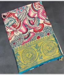 gray and blue colour mangalagiri pattu sarees with Kanchi Border design